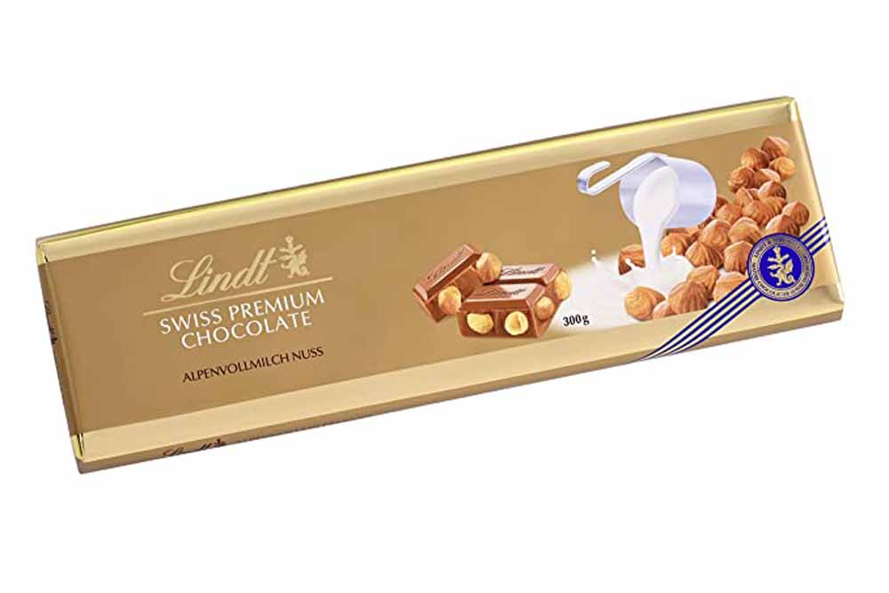 Lindt Gold Bar Milk Hazelnut 300g